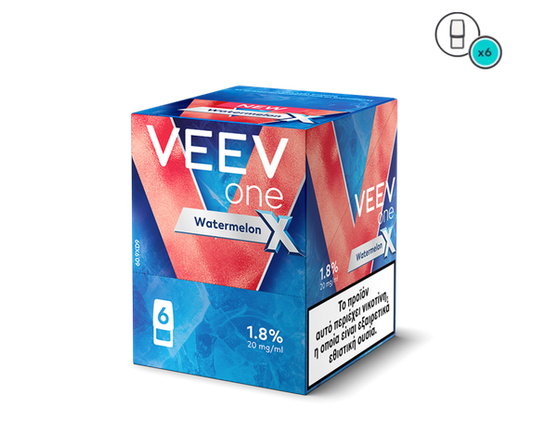 Veev one watermelon vape device packaging on a white background
