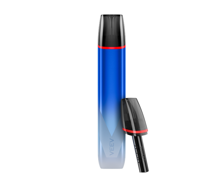 VEEV inPRIME
Blue and black cylindrical product with a cap on a white background