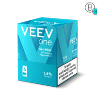 Veev one Sea Mint refreshing peppermint vape device packaging on a white background
