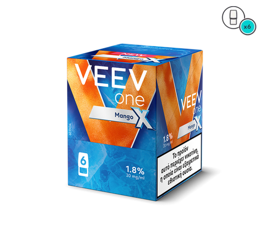Veev one Mango vape device packaging on a white background