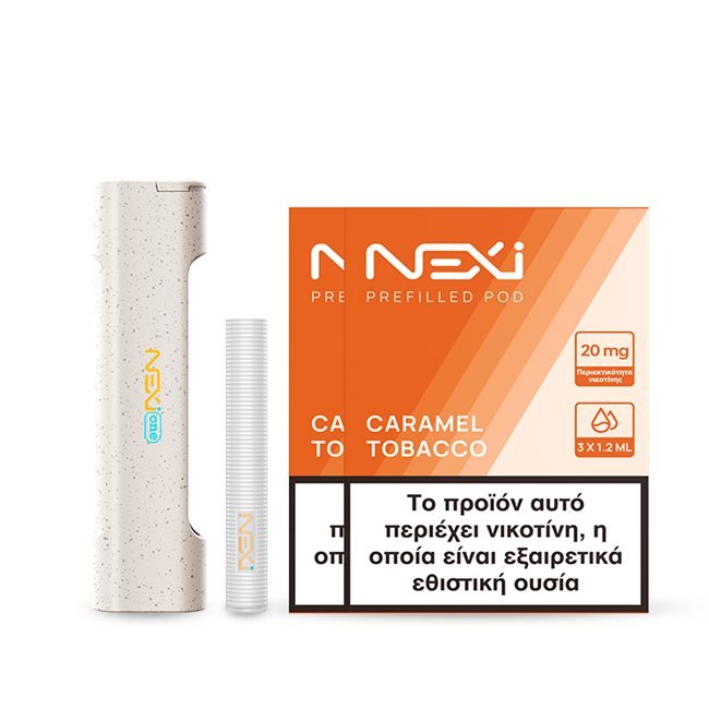 Aspire Nexi One Kit with 2 packs of Sticks Caramel Tobacco in White Aspire Nexi One Kit with 2 packs of Sticks Caramel Tobacco in White