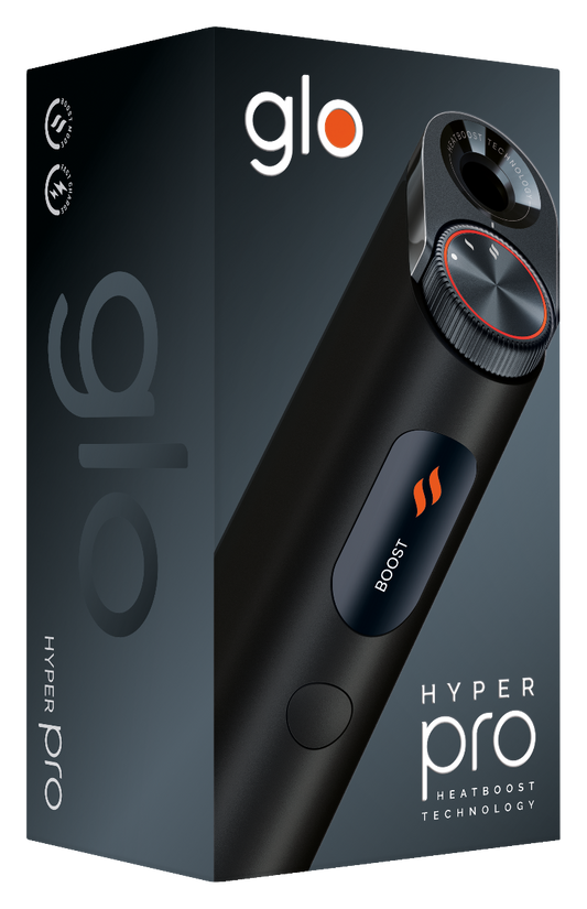 Glo Hyper Pro Kit de Dispositivo de Tabaco Calentado — Negro Carbón