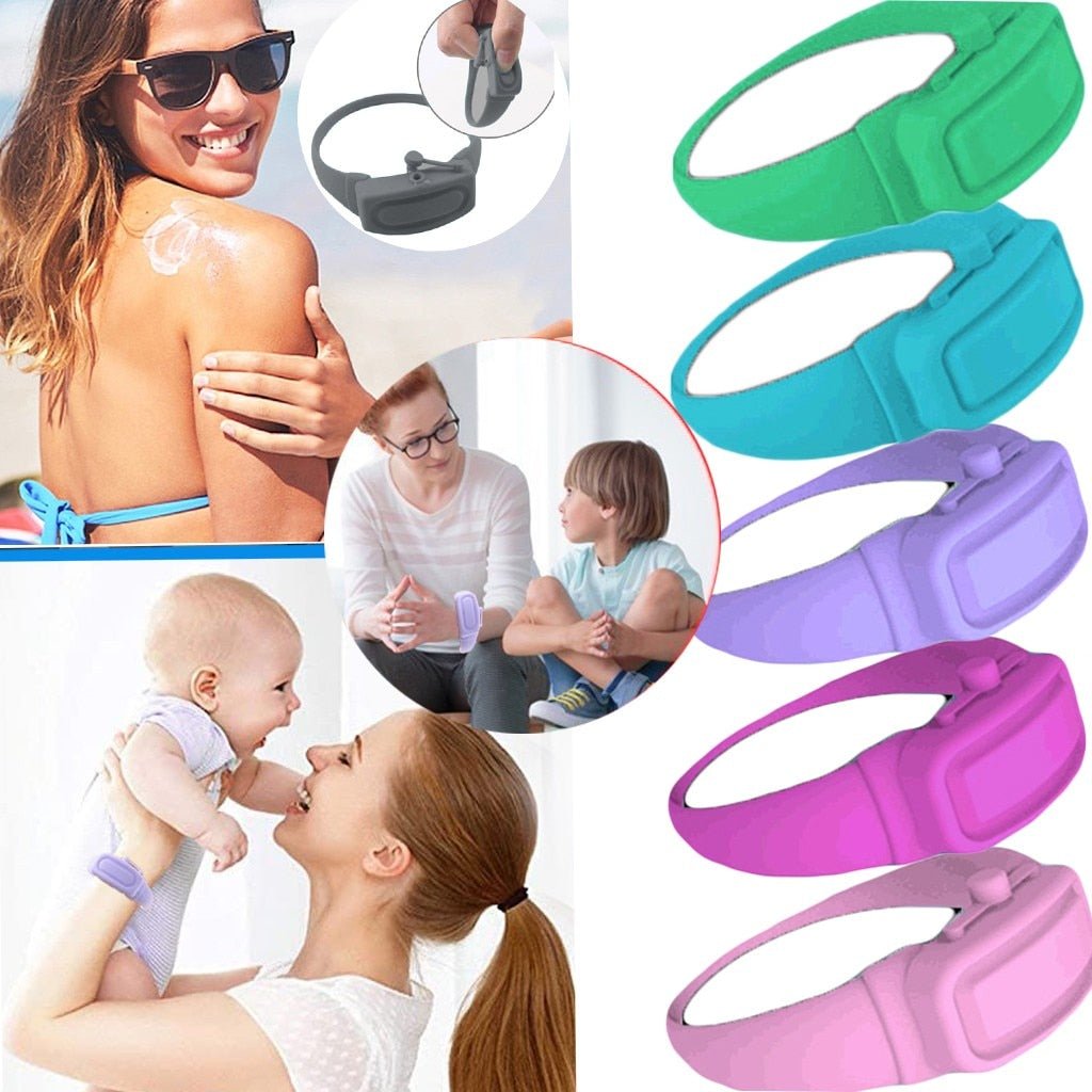 Hand Sanitizer Disinfectant Sub - packing Silicone Bracelet Wristband Hand Dispenser This Wearable Hand Sanitizer Dispenser Pumps - usaheatproduct.store