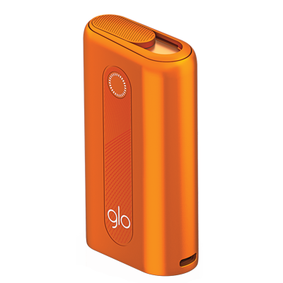New Glo Hyper Heated Tobacco Device Kit in Orange Color.
